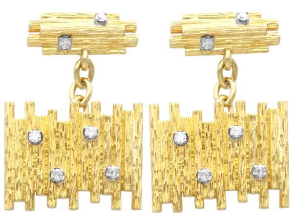 vintage gold diamond cufflinks