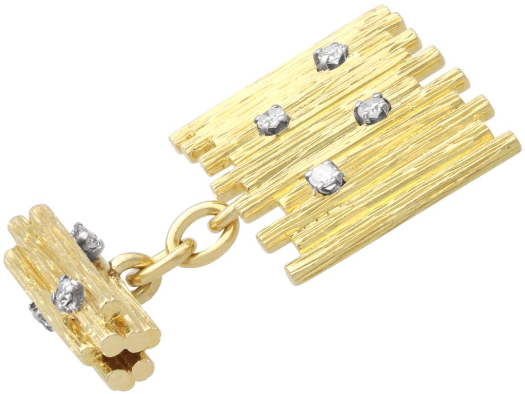 vintage gold diamond cufflink