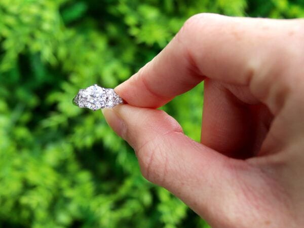 old European cut diamond ring outside