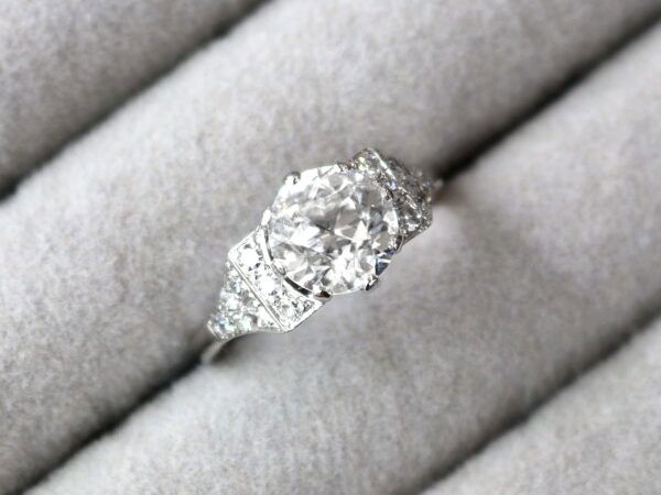 old European cut diamond engagement ring