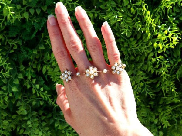 Victorian pearl and gold bracelet outside