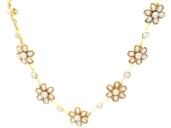 Victorian pearl and gold necklace