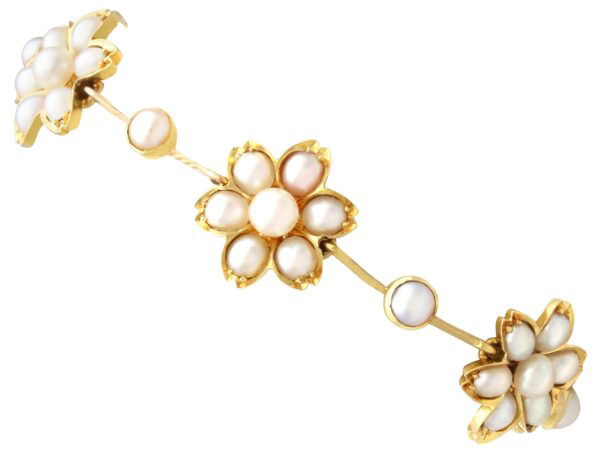 Victorian pearl and gold bracelet flower design