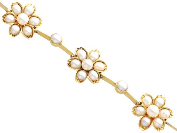 floral Victorian pearl and gold bracelet