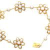 Victorian pearl and gold necklace and bracelet set clasp open