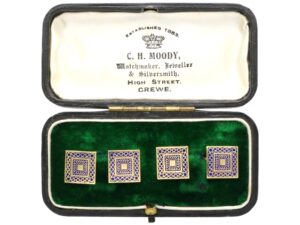 antique gold and enamel cufflinks