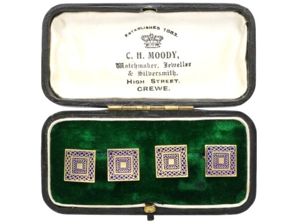 antique gold and enamel cufflinks