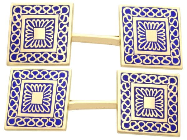 antique gold enamel cufflinks