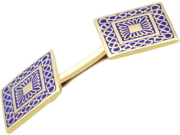 1930s enamel and gold cufflink