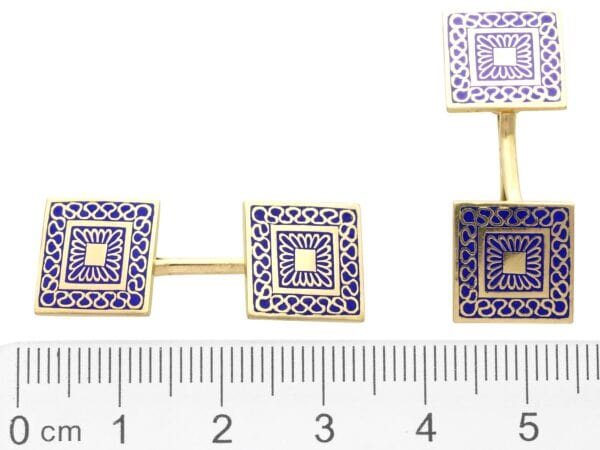 1930s enamel and gold cufflinks
