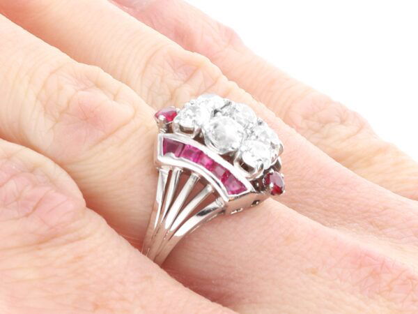 Ruby and Diamond Dress Ring in White Gold on hand