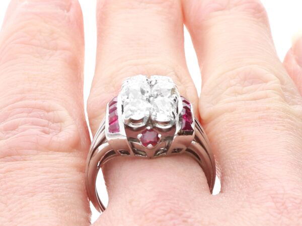 white gold and diamond dress ring 18K White Gold Diamond & Sapphire Circle Fashion Ring | 1.54 CTW