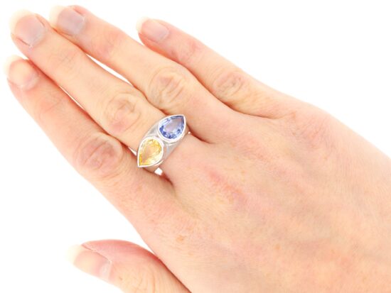 Sapphire Ring Worn On Hand