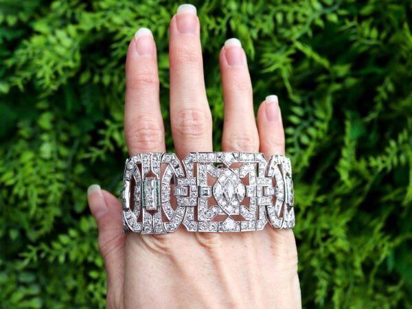 Large Art Deco Diamond bracelet outside