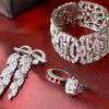 Large Art Deco Diamond bracelet with other diamond jewlelery items
