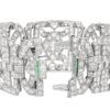 Large Art Deco Diamond bracelet with wemerald clasp