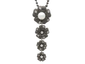 black diamond and pearl pendant