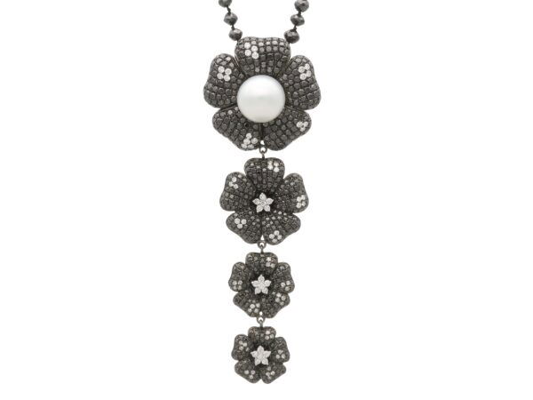 black diamond and pearl pendant