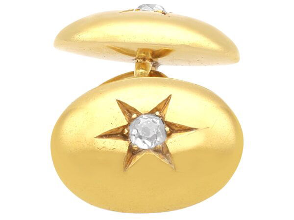 Victorian cufflinks with single diamond