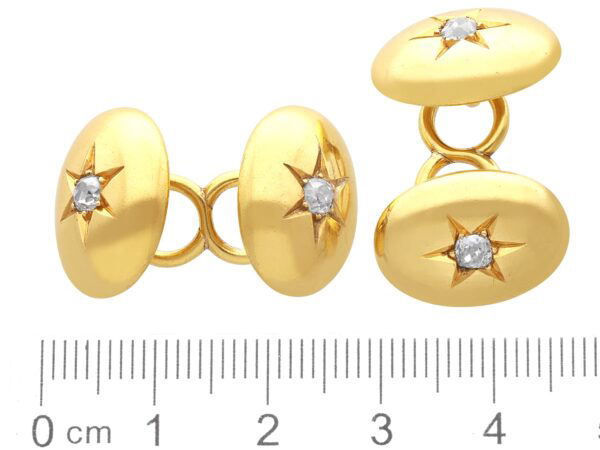 Victorian Diamond Gold Cufflinks size