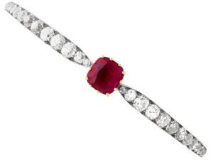 Victorian Ruby Diamond Rose Gold Bangle
