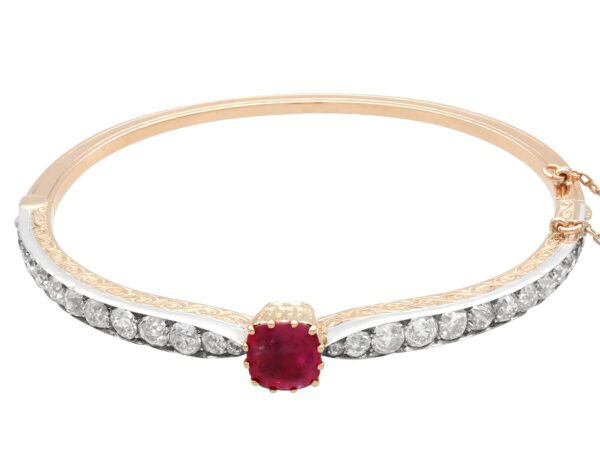 Victorian Ruby Diamond Bangle