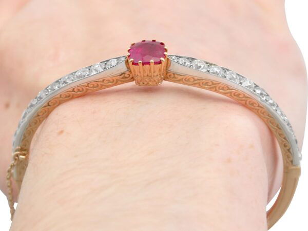 Antique Ruby Bracelet Worn Close-Up
