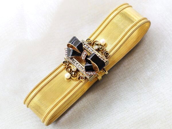 Victorian Pearl and Enamel Bracelet