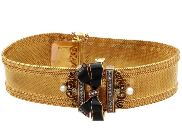 Antique Pearl and Diamond Bracelet