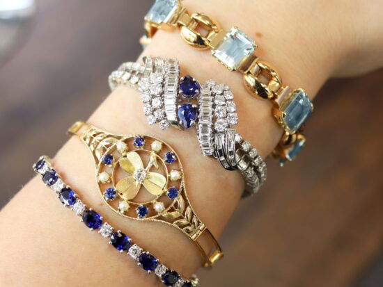 Antique Yellow Gold Gemstone Bracelets