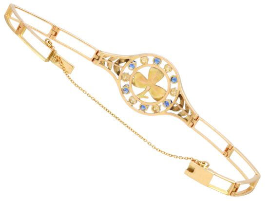 Sapphire Pearl Bracelet Clasp Open
