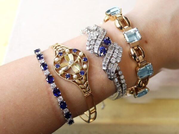 Antique and Vintage Gemstone Bracelets On Wrist