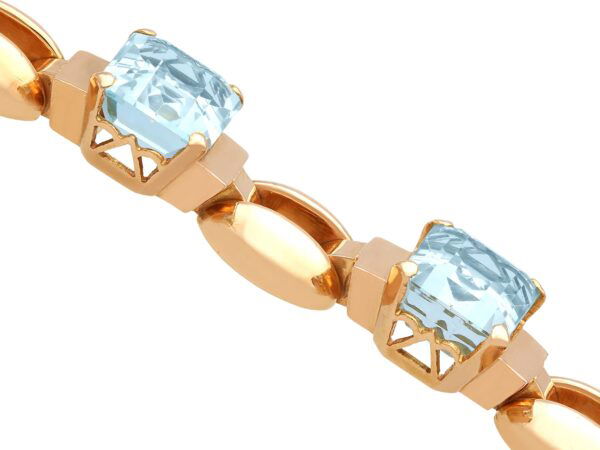 Rose Gold Aquamarine Bracelet Angled