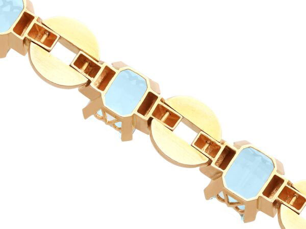 Aquamarine Rose Gold Bracelet Reverse