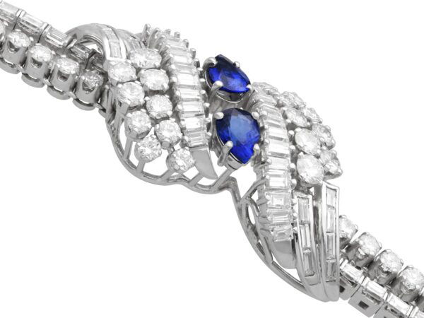 1950s Blue Sapphire and Diamond Bracelet