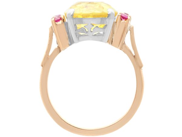 Yellow Sapphire Ring with Rubies in Gold