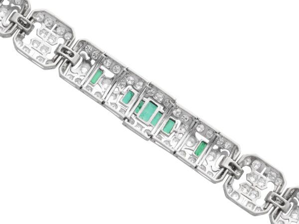 antique platinum emerald and diamond bracelet underside