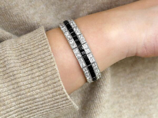 Diamond Platinum Bracelet On Wrist