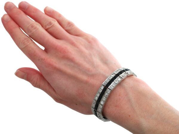 Diamond Platinum Bracelet On Wrist
