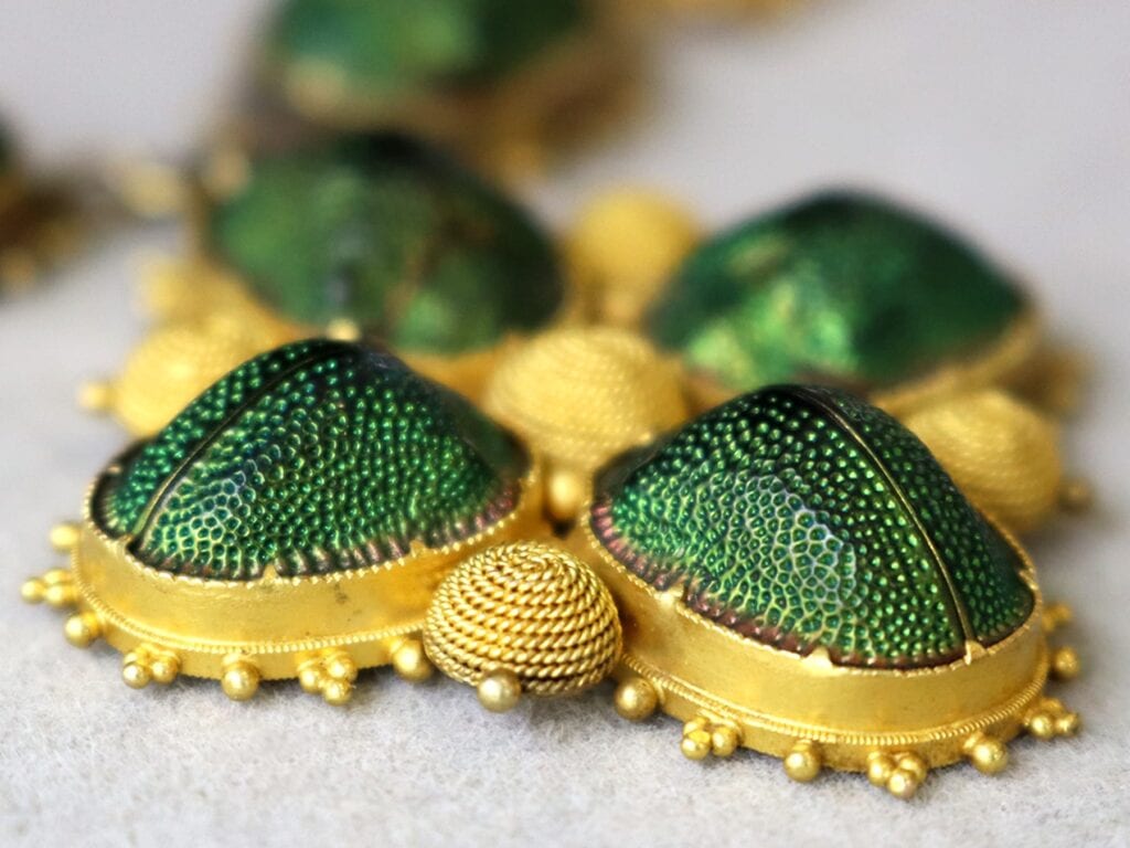 Egyptian sarab beetle necklace