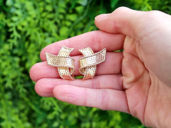 Vintage Gold Clip Earrings Front