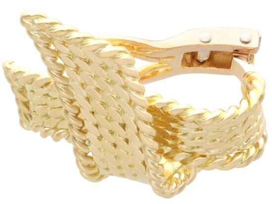 Interlacing Gold Earrings Closeup Detail