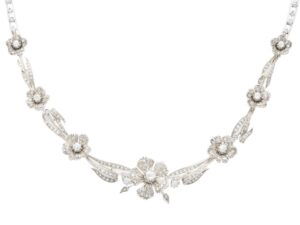 antique floral diamond necklace
