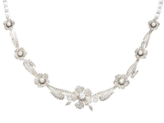 antique floral diamond necklace