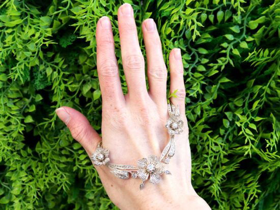 French antique floral diamond necklace