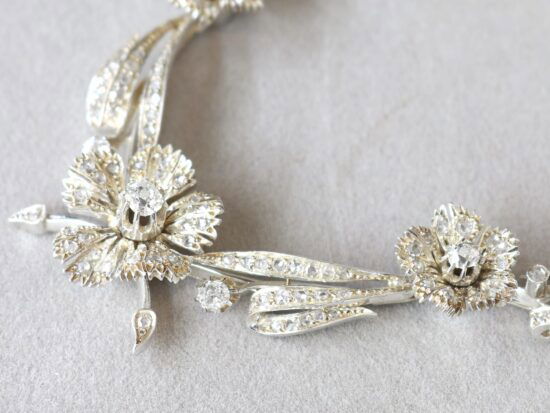 Vicrtorian antique floral diamond necklace