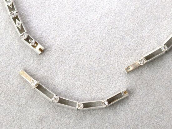 antique floral diamond necklace in gold