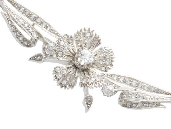 diamond flower on necklace