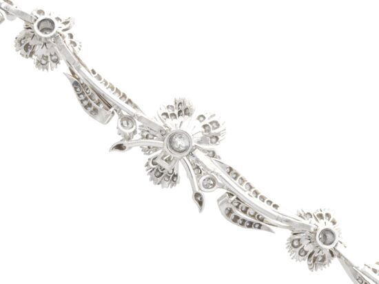 reverse of diamond floral necklace