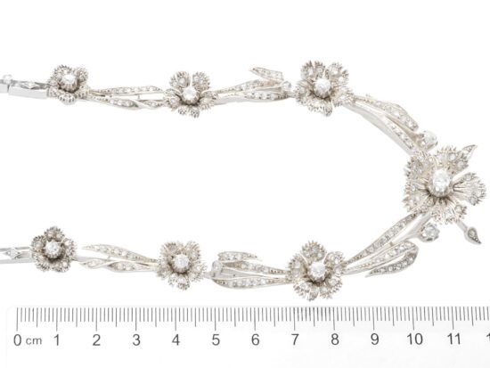 size of diamond floral necklace